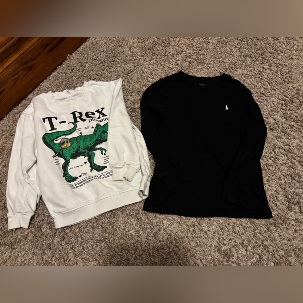 Boys size 6 polo Ralph Lauren long sleeve & H&M crewneck